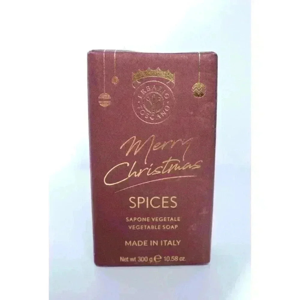 Erbario Toscano‎ Merry Christmas Spices Italian Bar Soap 10.5oz Holiday Wrap NIP